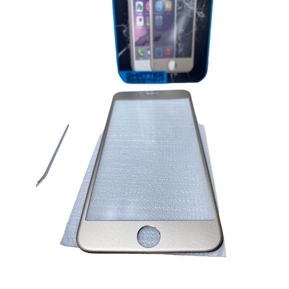 iPhone Gold 6/6s Plus Full Tempered Glass Screen Protector Gold Colour Rim - Picture 3 of 6